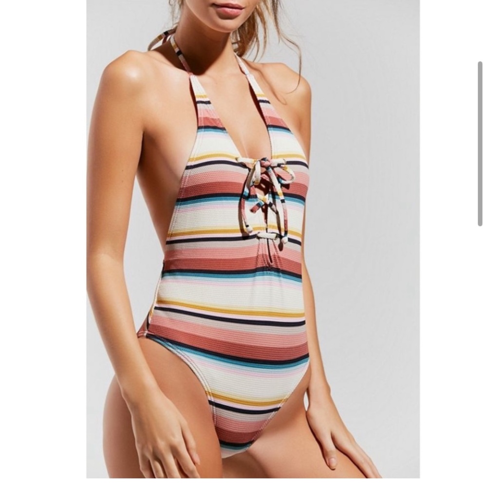 Billabong - Halter Striped One Piece Swim Suit